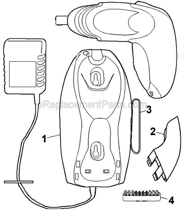 Page A Diagram and Parts List for LI3000 Type 1 Black and Decker Electric Drill